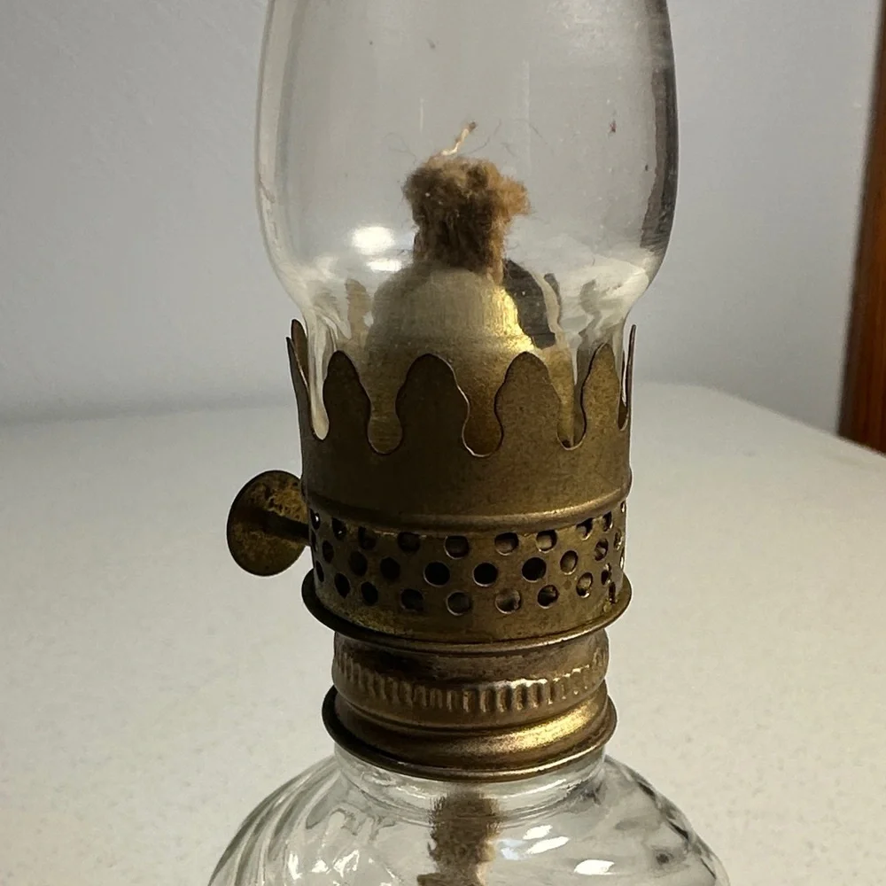 Vintage-Inspired Glass Lantern with Brass Accents
